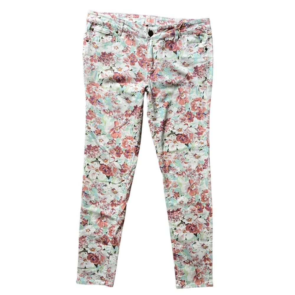 GB GIANNI BINI Floral Print Denim Jeans Size 13 (Juniors)